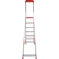 Профессиональная стремянка Новая Высота NV3115, 1x8 ступеней 80 мм, органайзер, Max нагр. 225 кг, 2К башмаки, 3115108