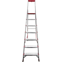 Профессиональная стремянка Новая Высота NV3115, 1x8 ступеней 80 мм, органайзер, Max нагр. 225 кг, 2К башмаки, 3115108