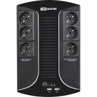 Источник бесперебойного питания TDM ELECTRIC ИБП 850 ВА 6 розеток +2USB SQ1204-0002