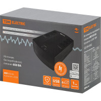 Источник бесперебойного питания TDM ELECTRIC ИБП 850 ВА 6 розеток +2USB SQ1204-0002