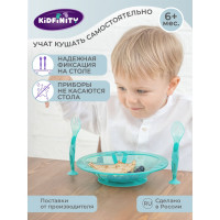 Набор Kidfinity ложечка и вилочка на присосе зеленый 431312009