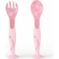 Набор Kidfinity ложечка и вилочка на присосе розовый 431312005