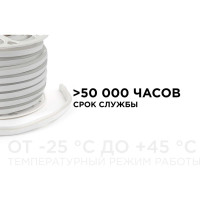 Светодиодный неон Apeyron мини, 220В, 5.5Вт/м, smd2835, 120д/м, IP65, 70Лм/м, 8x16мм, 50м, 6500К 17-34