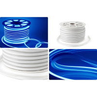 Светодиодный неон Apeyron, мини, 220В, 5,5Вт/м,smd2835,120д/м ,IP65, 8x16мм, 50м, синий / 17-35