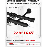 Наконечник для карниза 19 мм Peora Renome Шар черный (2 шт) 77539