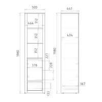 Витрина ООО Рэйгрупп серии Bromo ВТ-04 / 1D1Y Дуб Бордолайт ВТ-04 BR