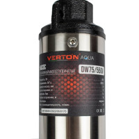 Скважинный многоступенчатый насос VERTON DW75/550V (550Вт,Qmax 35л/мин,Hmax 75м,d насоса 76мм,верх.забор) 01.13295.13324