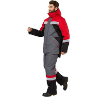 Костюм Эксперт Спецодежда Памир, серый/черный/красный, р.68-70, рост 170-176 6446000061360