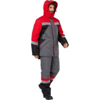 Костюм Эксперт Спецодежда Памир, серый/черный/красный, р.68-70, рост 170-176 6446000061360