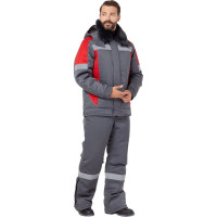 Зимний костюм Эксперт Спецодежда Страйк, серый/красный, р. 64-66, рост 194-200 6446000063227