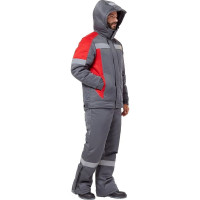Зимний костюм Эксперт Спецодежда Страйк, серый/красный, р. 64-66, рост 194-200 6446000063227