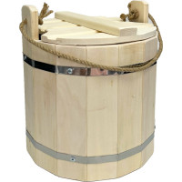 Бондарное ведро с крышкой Бацькина баня 10 л 30057