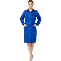 Женский халат Эксперт Спецодежда Страйк васильковый/синий, р. 60-62, рост 170-176 6446000045476