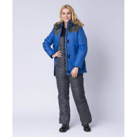 Зимняя женская куртка Факел Снежана, тк.Дюспо, васильковый/темно-серый, 64-66; 158-164 87472338.013