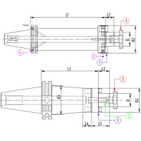 Оправка ISO40 DIN69871 P/F FISSO H45 D22 PAGNONI 140PF122