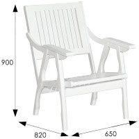 Кресло Мебелик Массив решетка, каркас снег 7763