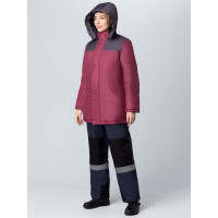 Зимняя женская куртка Факел Снежана, тк.Дюспо, бордовый/темно-серый, размер 64-66, рост 170-176 87481090.014