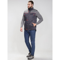 Утепленный жилет Факел Флофт (ткань смесовая, 210) т.серый/серый, 68-70; 87468237.008