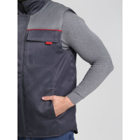 Утепленный жилет Факел Флофт (ткань смесовая, 210) т.серый/серый, 68-70; 87468237.008