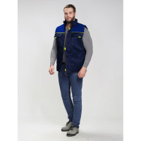 Утепленный жилет Факел Флофт (ткань смесовая, 210), т.синий/васильковый 40-42; 87480323.001