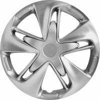 Колесные колпаки Airline Супер Астра 15", серебристый, карбон, комплект 2 шт. AWCC-15-24