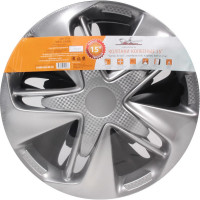 Колесные колпаки Airline Супер Астра 15", серебристый, карбон, комплект 2 шт. AWCC-15-24