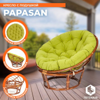 Кресло Tetchair PAPASAN 23/01 W Pecan с подушкой, флок, орех/олива 23 13741