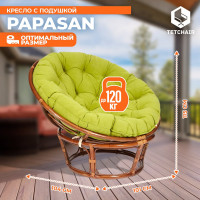 Кресло Tetchair PAPASAN 23/01 W Pecan с подушкой, флок, орех/олива 23 13741