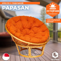 Кресло Tetchair PAPASAN 23/01 W Honey с подушкой, ткань, мед/оранжевый С 23 13736
