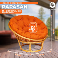 Кресло Tetchair PAPASAN 23/01 W Honey с подушкой, ткань, мед/оранжевый С 23 13736