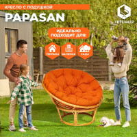 Кресло Tetchair PAPASAN 23/01 W Honey с подушкой, ткань, мед/оранжевый С 23 13736