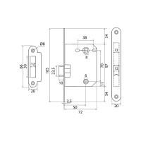 Защелка Trodos PE70 PB золото 202130