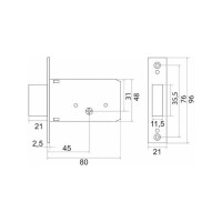 Врезной замок Trodos 156К CP хром 202135