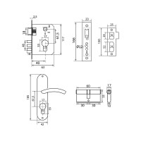 Врезной замок Trodos 61/106 3RB PB золото 202085