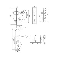 Врезной замок Trodos 70-L/106 PB золото 202091