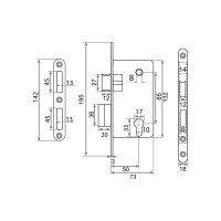Врезной замок под цилиндр Trodos 85R1 PB золото 202169