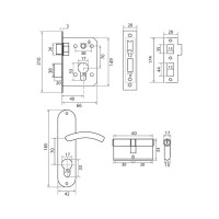 Врезной замок Trodos 70-L/106 AB бронза 202089