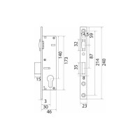 Врезной замок Trodos 155-30 CP хром 202153