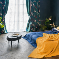 Готовая штора Moroshka Shangri La 150x260 см, крепление шторная лента, зеленый 913-207-01