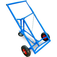 Тележка для металлических бочек TOR КБ-2, колеса 250 пневмо + 160 поворотное 1023594