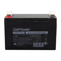 Аккумулятор свинцово-кислотный LA-435 4V 3.5Ah GoPower 00-00015320