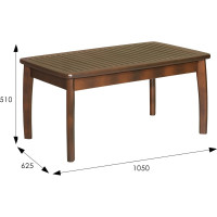 Журнальный стол Мебелик Массив решетка орех 7767