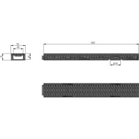 Лоток Aquastok ЛВП Master DN100 H70 B125 1000x148x70 с пластиковой решеткой (комплект) (110701) 549069