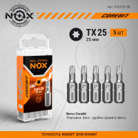 Бита COREBIT TX25х25, С6.3, 5 шт, бокс NOX 332325-5B