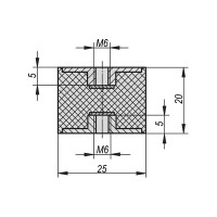 Резинометаллический буфер KIPP K1320.02502055