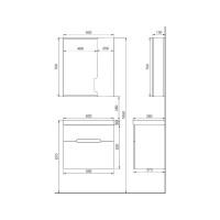 Подвесная тумба Jorno Moduo Slim 60 для раковины Mod.01.60, P, W