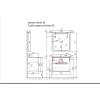 Зеркало для ванной Jorno с подсветкой Modul 80 Mоl.02.77, W