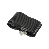 Телефонный удлинитель RJ-11 (6р4с) Retic 15м, черный, TWCS-TEC-15M-B