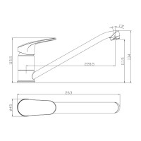Смеситель для кухни Rossinka с поворотным изливом RS45-21