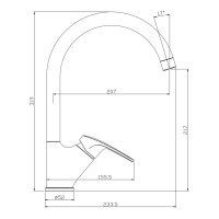 Смеситель для кухни Rossinka с поворотным изливом RS45-23